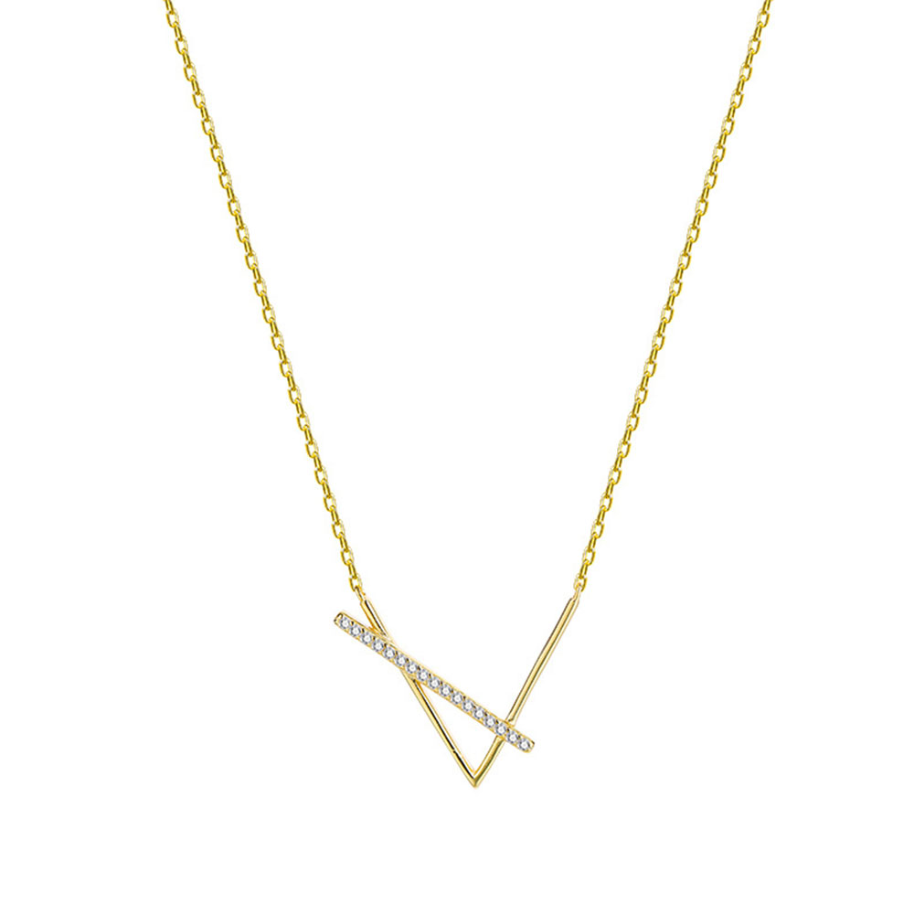 Vòng cổ Mặt Chữ V Lấp Lánh Thời Trang Cho Nữ