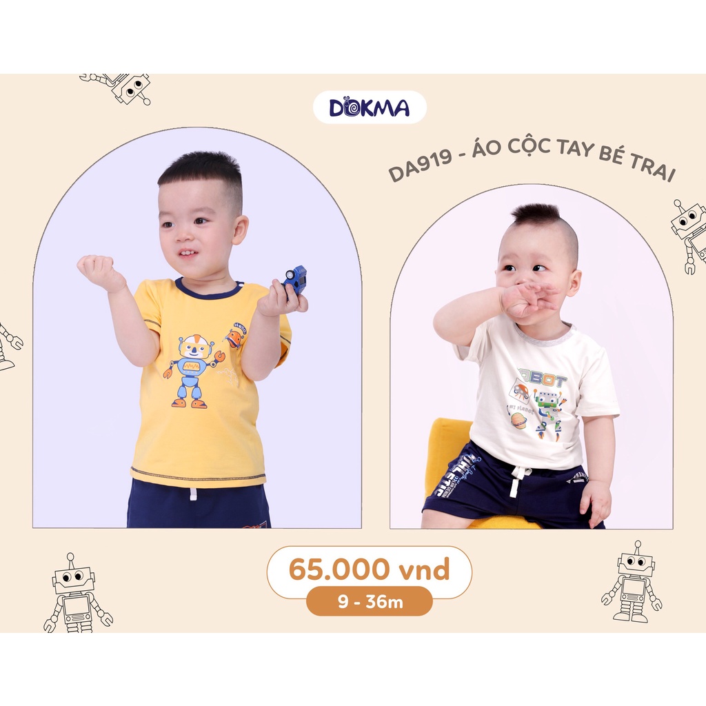 (6-36M) Áo cộc tay cài vai vải cotton cho bé yêu - DOKMA