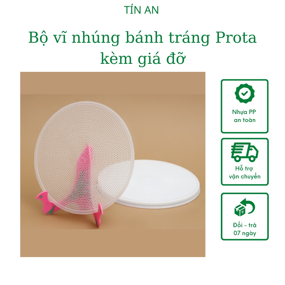 Bộ 10 Vĩ Nhúng Prota Cuốn Bánh Tráng Kèm Giá Đỡ Thông Minh