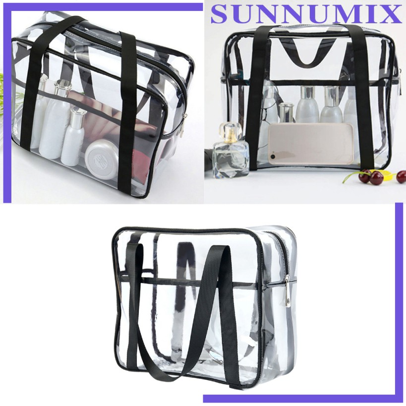 Túi Xách Nhựa PVC Trong Suốt Đựng Mỹ Phẩm Đi Biển Tiện Dụng Cho Nam Và Nữ