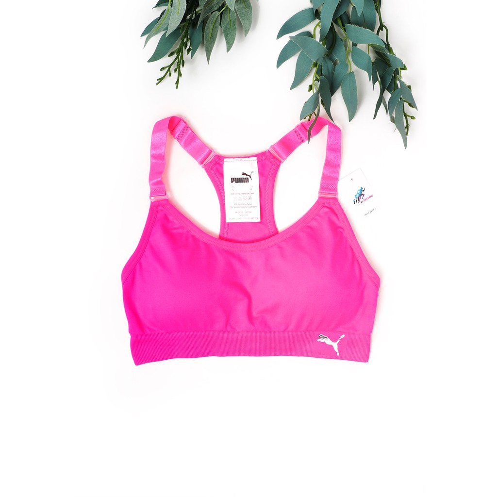 Sport bra Pum4 2 dây trơn logo bạc nhỏ