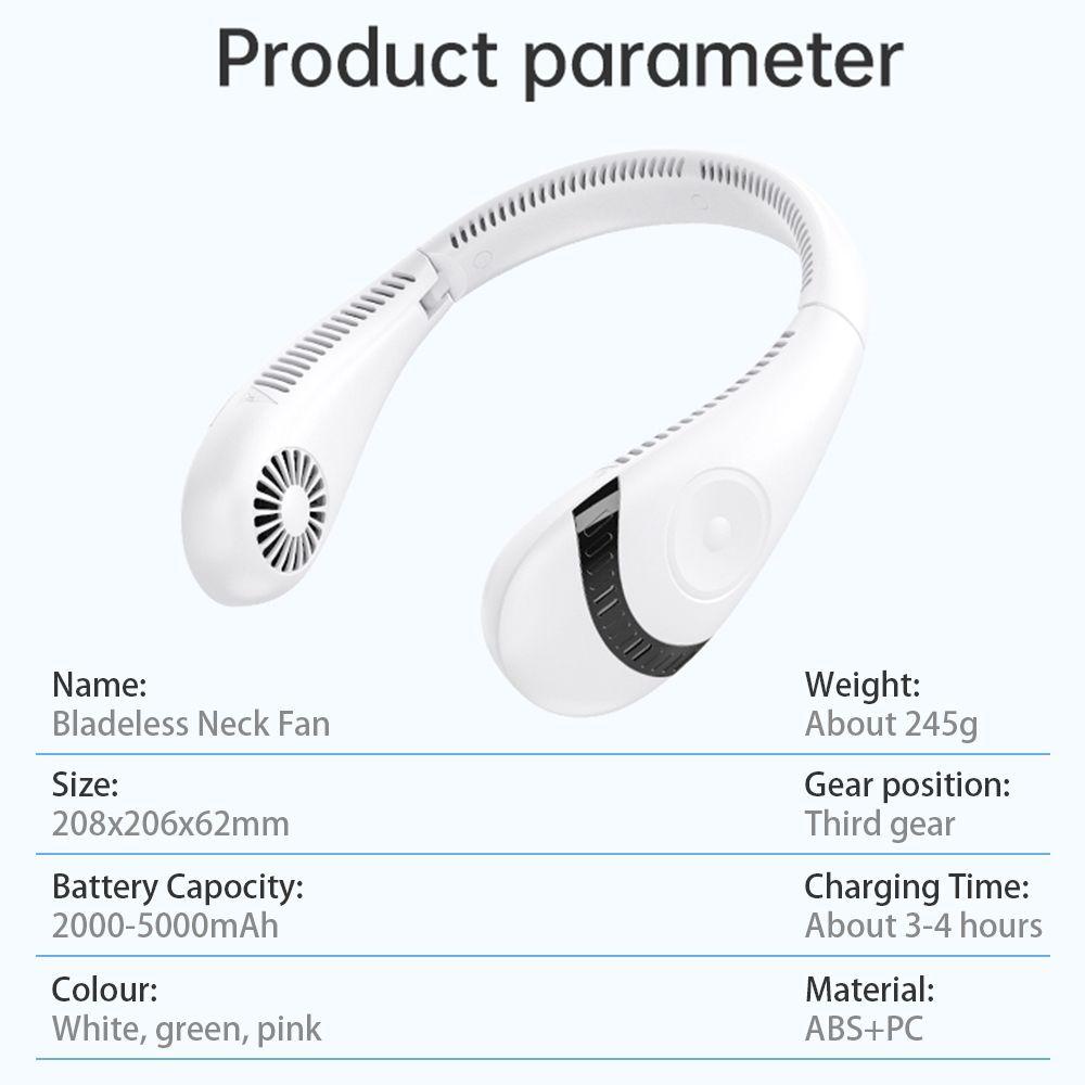 Quạt Làm Mát Đeo Cổ Không Cánh 5000mAh
