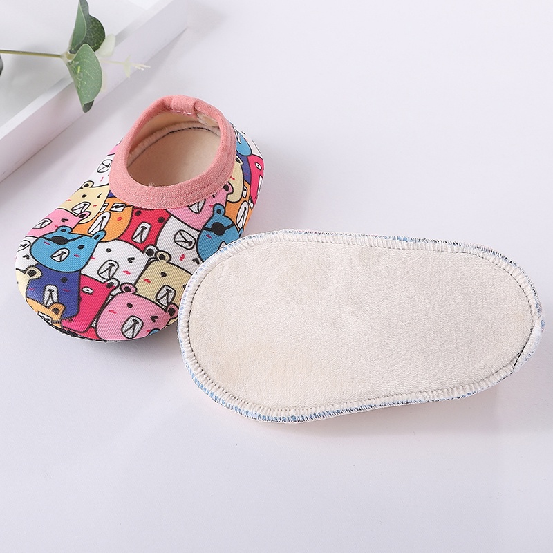 Giày Vải Đế Bằng Mềm Mại Co Giãn Chống Trượt In Họa Tiết Hoạt Hình Cho Bé Trai &amp; Gái 0-24 Tháng Tuổi