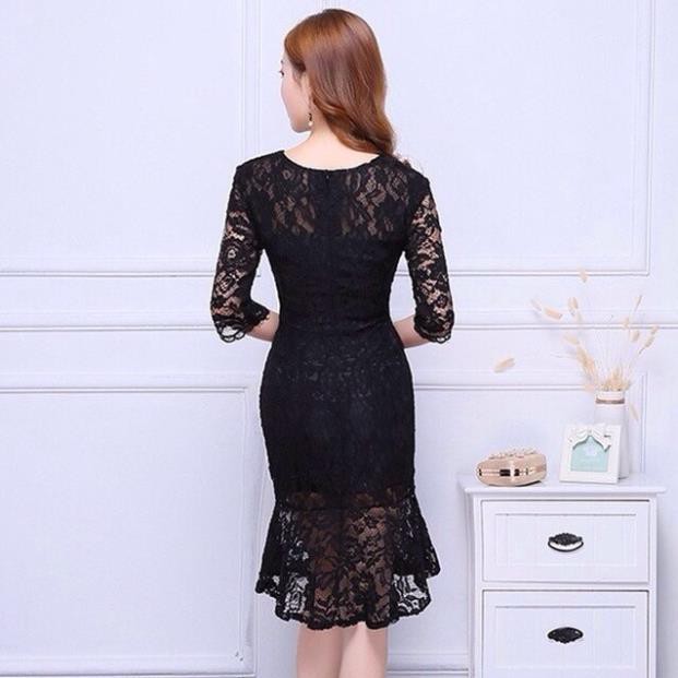 SHOP DẠ HỘI  Đầm Ren Đuôi Cá Quyến Rũ Tay Lỡ Cao Cấp có size XXL