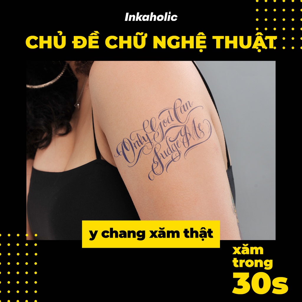 💛[Chủ đề Chữ Nghệ Thuật] 🉑 Inkaholic xăm tạm thời Y HỆT xăm thật trong 15 ngày, 100% tự nhiên và chống nước