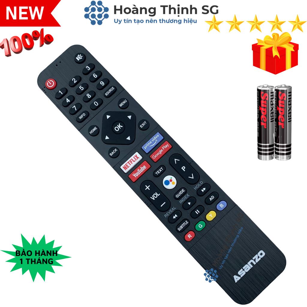 Remote điều khiển tivi Asanzo giọng nói, điều khiển TV Asanzo các dòng tivi SMART LED LCD - Tặng kèm pin