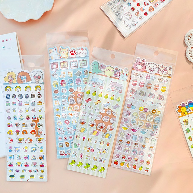 Sticker Cute Theo Chủ Đề HynBee Miếng Dán Hoạ Tiết Hoạt Hình Dễ Thương Trang Trí Sổ Tay, Bookmark, Giấy Tập