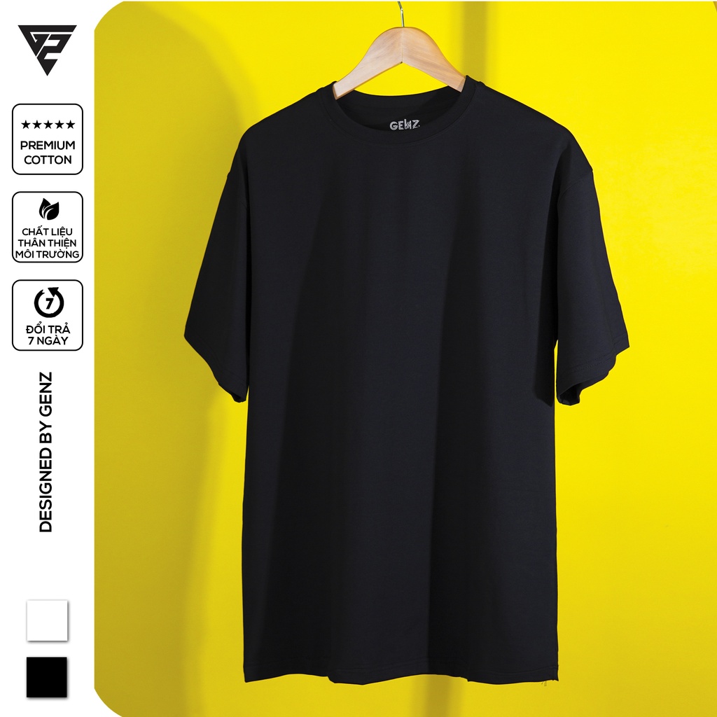 Áo thun trơn nữ tay lỡ GENZ Premium Cotton phông Unisex form rộng oversize nhiều màu | BigBuy360 - bigbuy360.vn