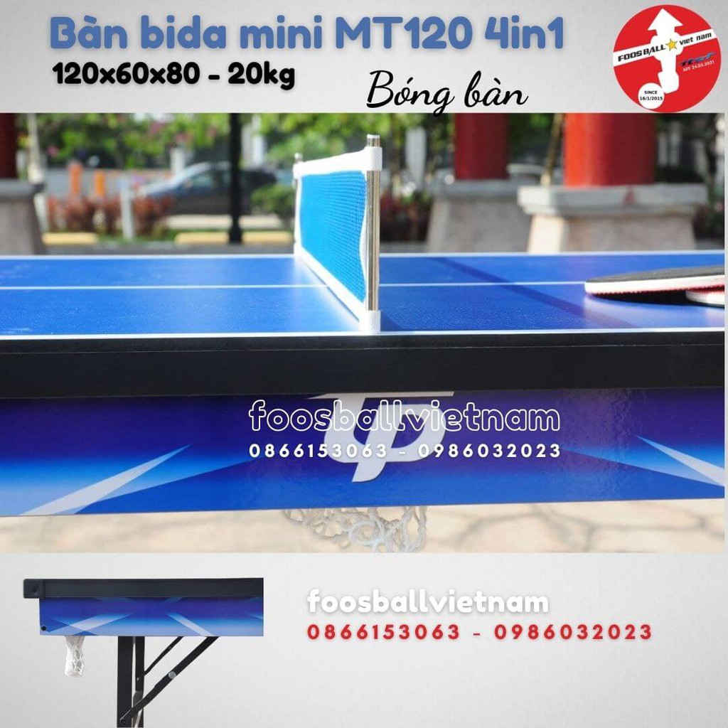 [Bàn bida mini 4in1] giá rẻ gập chân bằng sắt: Bi-a mini +  bóng bàn + hockey + bắn bi nhập khẩu đa chức năng