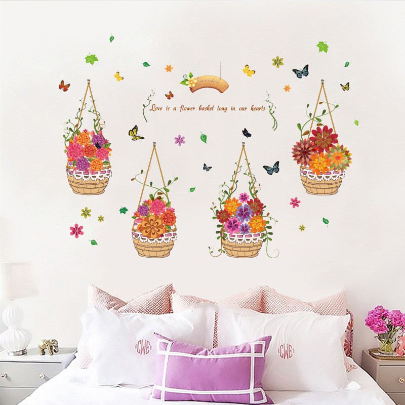 Decal dán tường - Giấy dán tường - lẳng hoa xinh XL7217 - flowerdecal