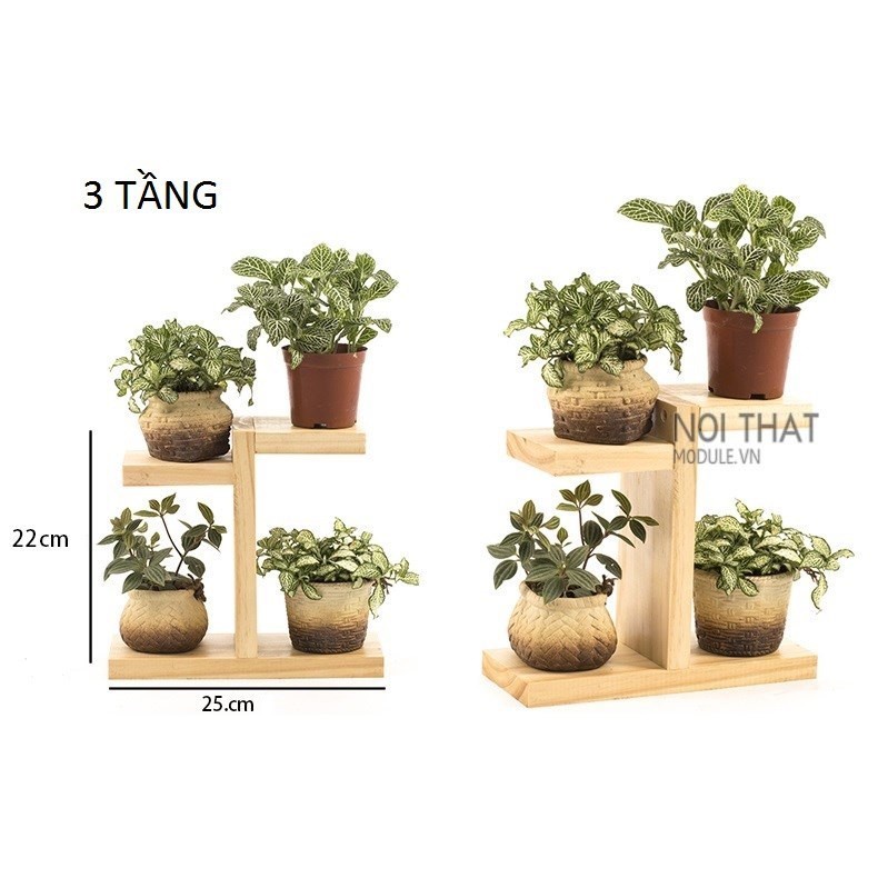 Kệ gỗ để hoa cây cảnh, kệ decor để bàn trang trí ban công sân vườn chất liệu gỗ tự nhiên bền đẹp ( nhiều kích thước )