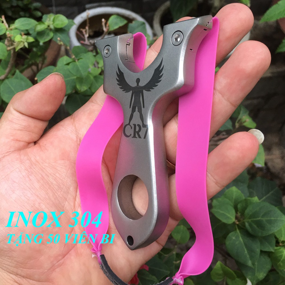 ná cao su cao cấp CR7-INOX 304-KÈM 2 DÂY THUN VÀ 100 VIÊN BI,1 LỤC GIÁC