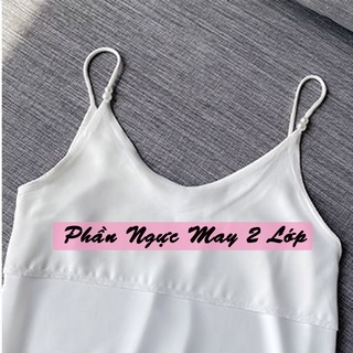 Áo 2 dây Lụa Satin Đính Hạt Cườm Nikendo NT1
