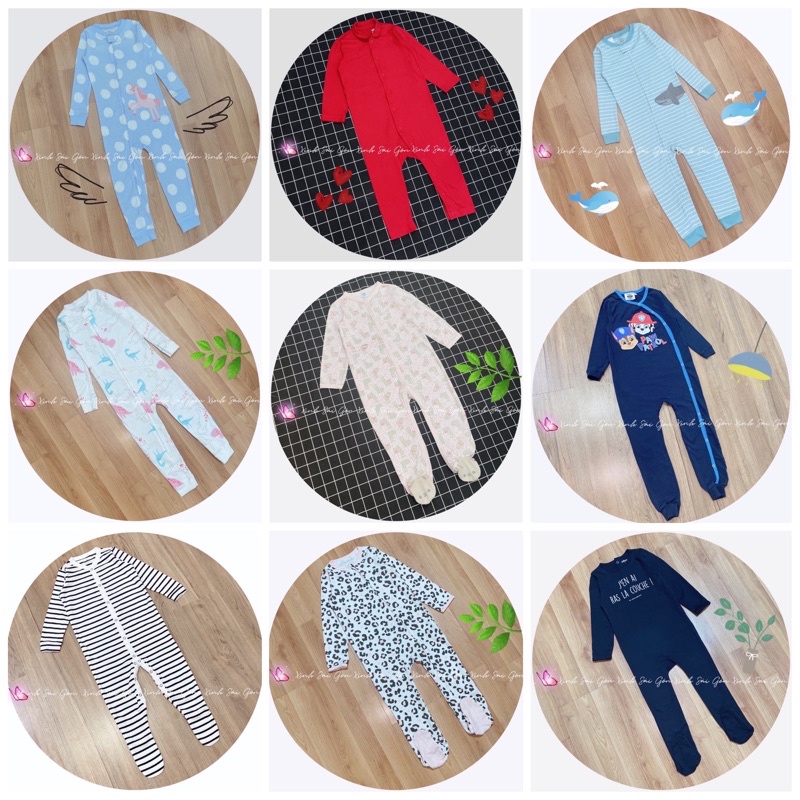 ▧❍24-36m (Chọn mẫu) Bodysuit / Sleepsuit bộ áo liền quần kèm vớ cho bé