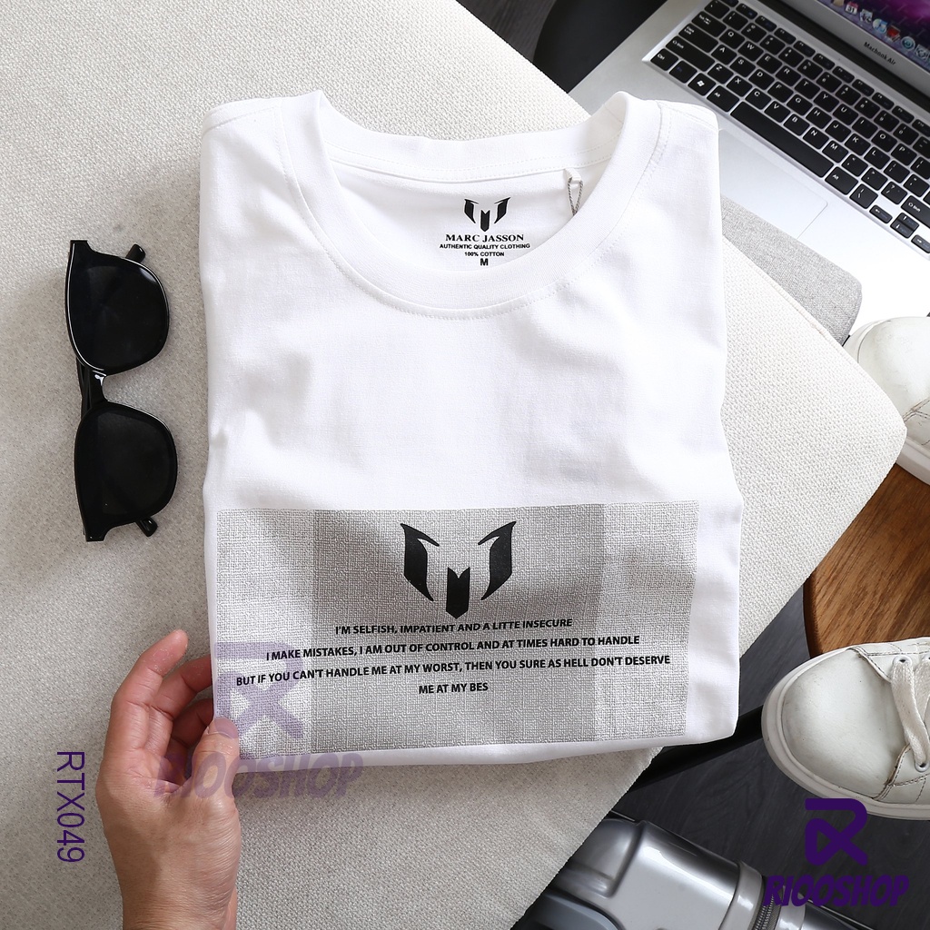 Áo thun nam ngắn tay cổ tròn in đơn giản mar RTX049 - áo phông nam cotton Riooshop