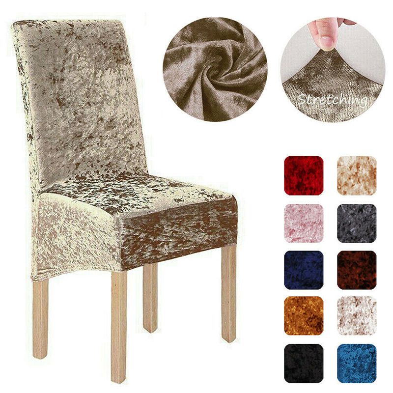 Vỏ Bọc Ghế Ngồi Bàn Ăn Bằng Nhung Co Giãn Tiện Dụng Trang Trí Nhà Cửa