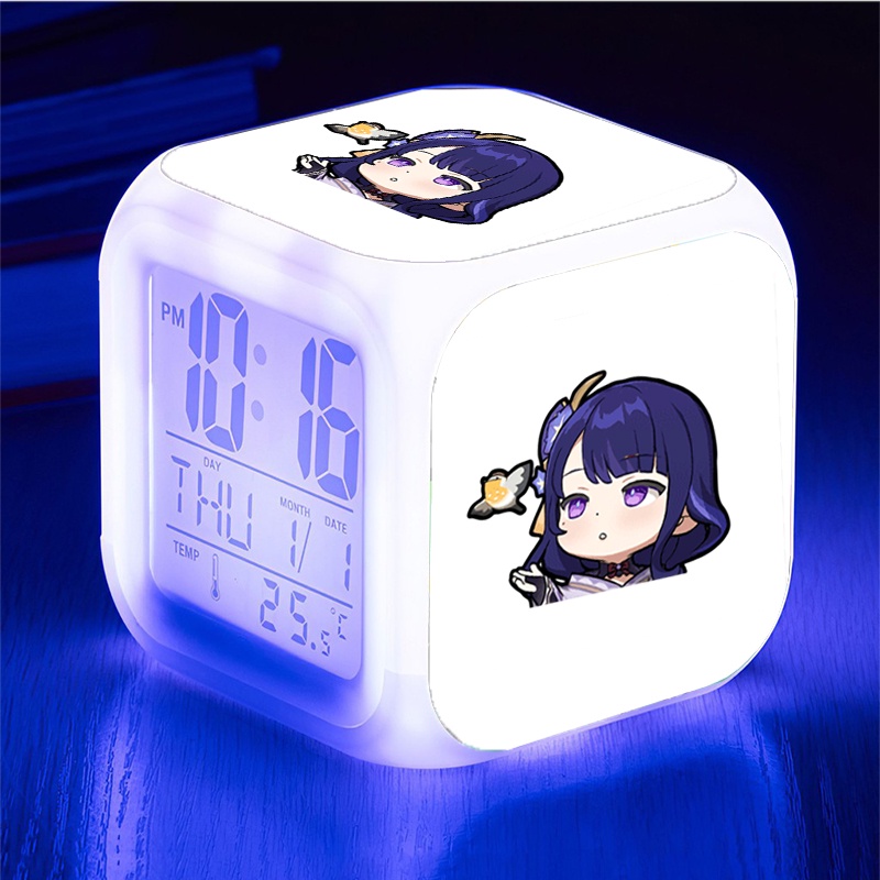 Đồng hồ báo thức để bàn in hình NHÂN VẬT GENSHIN IMPACT game chibi anime M5