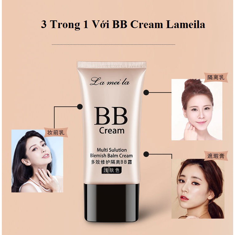 (Có Bán Sỉ) Kem nền trang điểm BB Cream Moisturing Lameila Dạng Tuýp