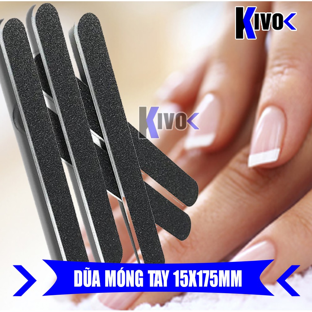 Dũa Móng Tay 1 DŨA MÓNG Mài Dũa Đánh Bóng Móng Chuyên Dụng Làm Nail Hai Mặt Đen - Dưỡng Móng Tay Nail Kivo
