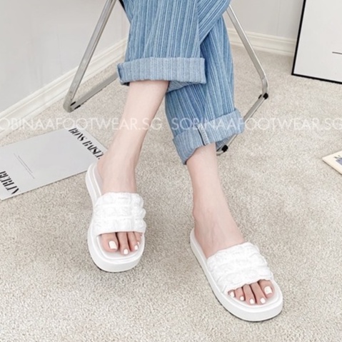 Dép nữ 2p đế bánh mì QUAI XỐP mẫu mới xinh xắn nhiều màu