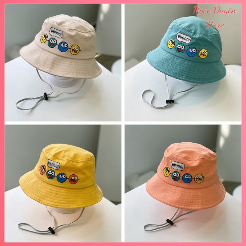 MŨ VÀNH,NÓN BUCKET HỌA TIẾT 5 ICON ĐÁNG YÊU CHO BÉ TRAI BÉ GÁI 2-10 TUỔI CHU VI 52 -54 CM