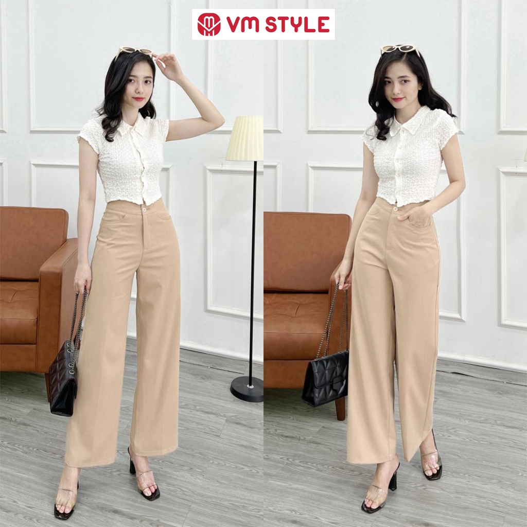 Quần tây ống rộng 2 túi trơn ulzzang thời trang nữ VM STYLE 09147 QTR00008