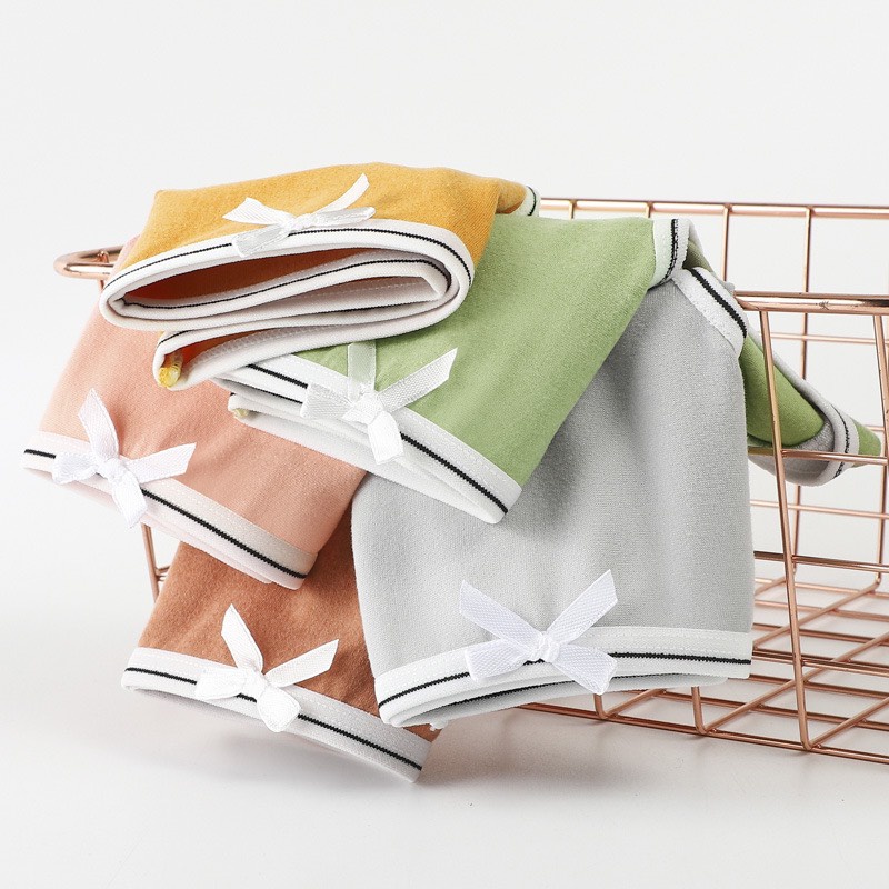Quần lót nữ Cotton kháng khuẩn viền đen đính nơ mát lạnh (BẦU BÍ NHỎ BON CHEN) QL-B02