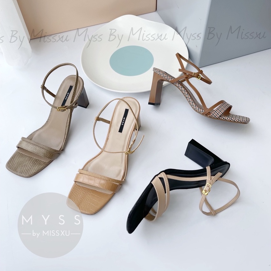 Giày sandal 2 dây ngang phối dọc dài 7cm MYSS - SD133