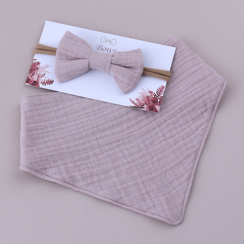Set 2 Yếm Ăn Co Giãn Đính Nơ Kiểu Công Chúa Cho Bé Gái