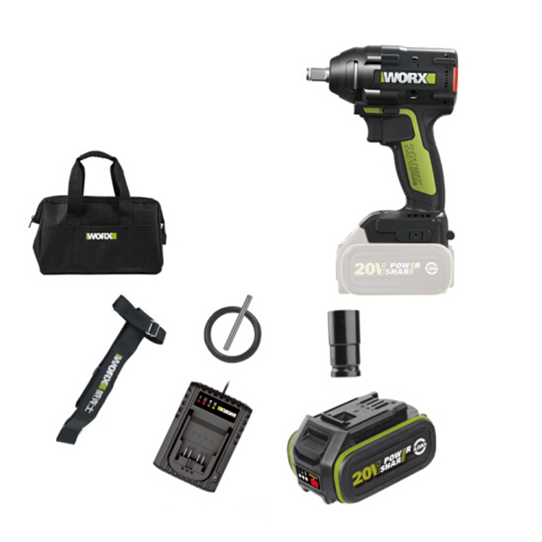 Máy Siết Bu Lông Worx Green WU279 20V Dùng Pin Li-ion, Kích Thước 1/2 Inch, Trang Bị Đèn LED