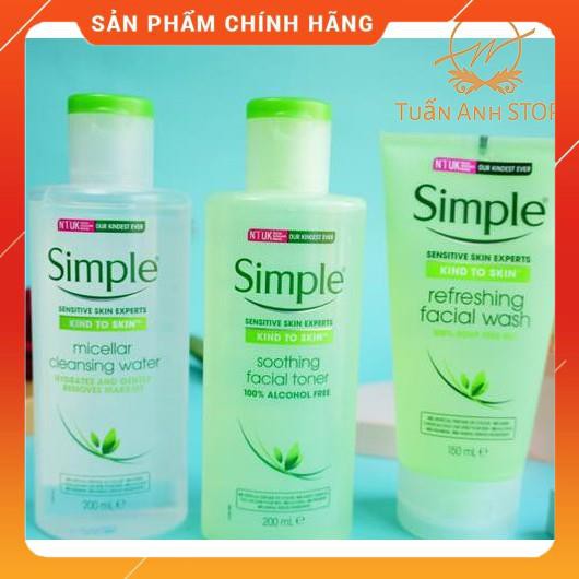 COMBO LÀM SẠCH SIMPLE TẨY TRANG + SỮA RỬA MẶT + NƯỚC HOA HỒNG