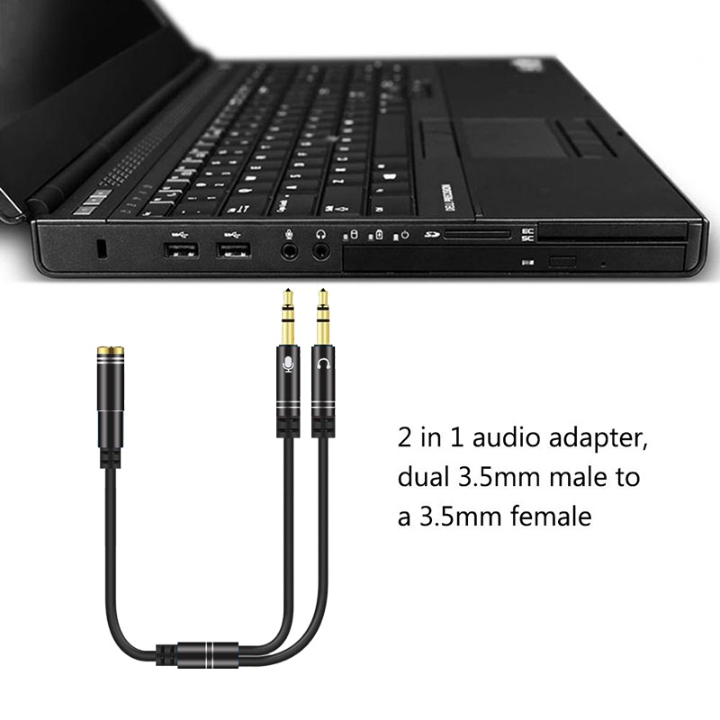 Dây Cáp Âm Thanh Nối Dài 2 Trong 1 3.5mm female Sang 2 male aux