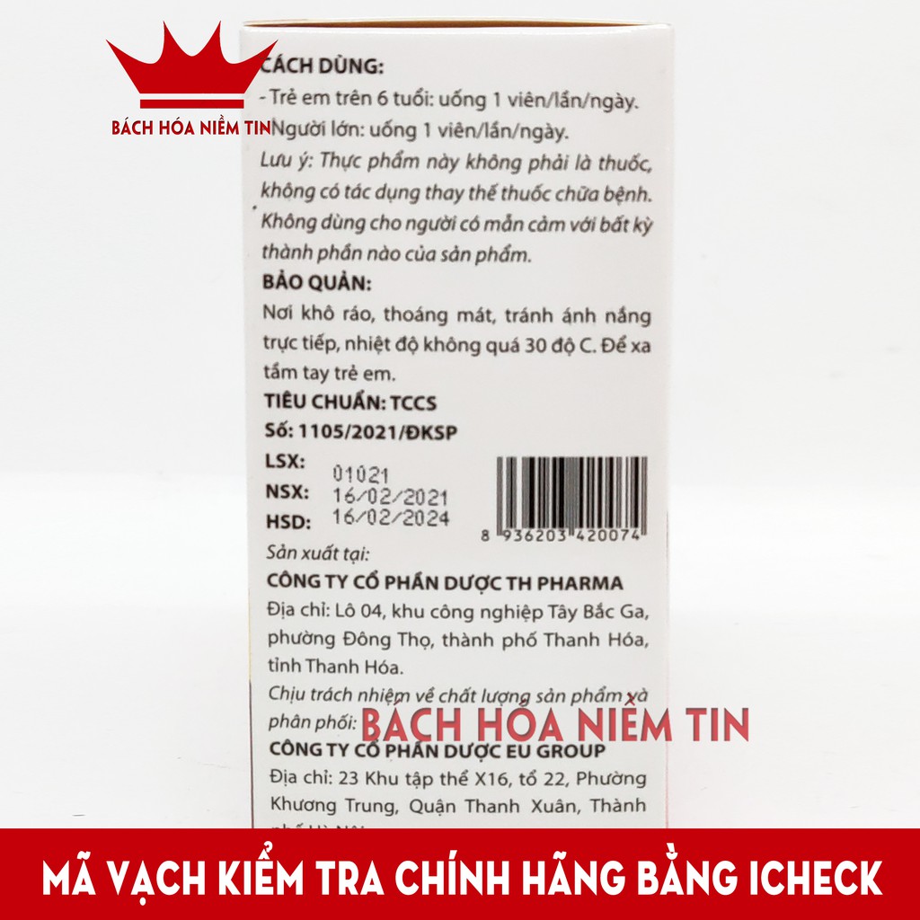 Viên Bổ máu FE GOLD EXTRA Bổ sung sắt, Acid Folic cho bà bầu và người thiếu máu - Hộp 80 viên - Chuẩn GMP