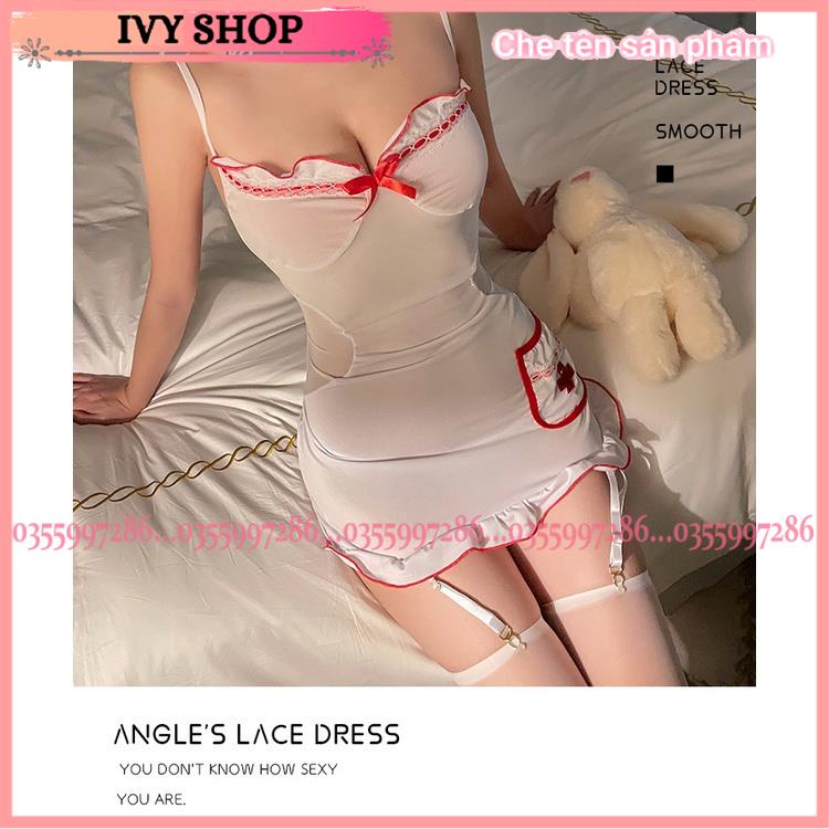 Váy ngủ cosplay y tá gợi cảm, đầm ngủ nữ cosplay sexy, mặc ngủ hay chụp studio đều xinh lung linh  - Yta004 - Ivyshop