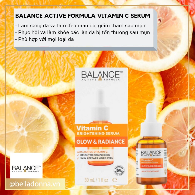 [CHÍNH HÃNG] Tinh Chất Làm Sáng Da Balance Vitamin C Brightening Serum Glow &amp; Radiance 30ml