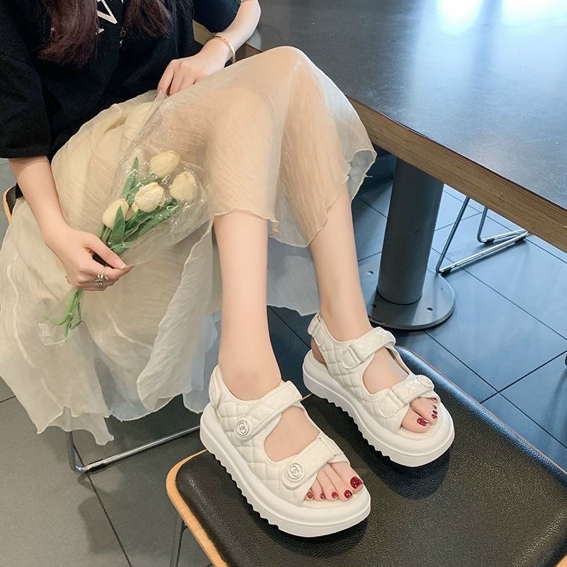 Sandal nữ quai ngang hàng đẹp,dép sandal đi học đi chơi độn đế hàng cao cấp hottren 2022