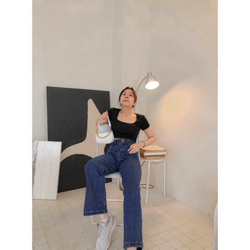 Áo Basic Croptop cổ U🍓 siêu hot🍓siêu sexy 📷Toàn hình thật📷 | BigBuy360 - bigbuy360.vn