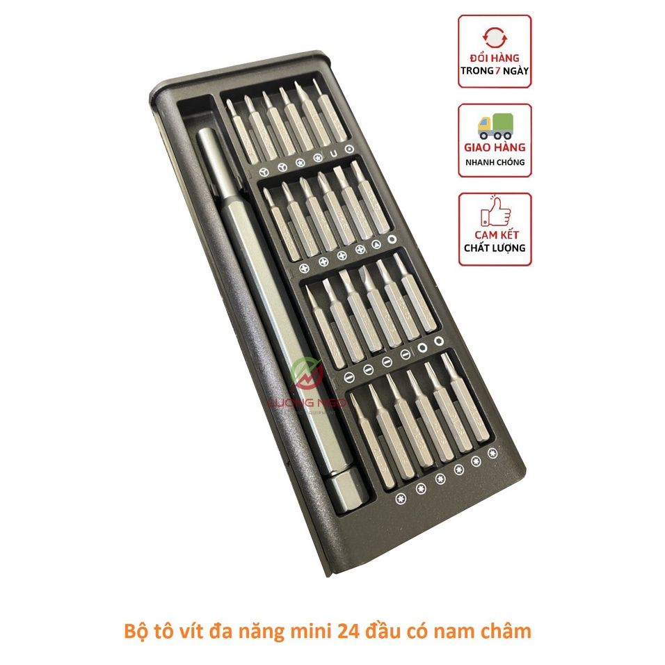 Bộ tô vít đa năng mini 24 đầu có nam châm tô vít cao cấp  nhỏ dụng cụ mở sửa chữa điện thoại iphone kính ip điện tử