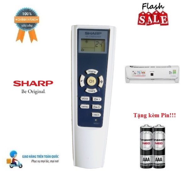 Remote Điều khiển điều hòa Sharp các dòng 1 chiều 2 chiều Inverter- Hàng chính hãng theo máy 100% Tặng kèm Pin!!!