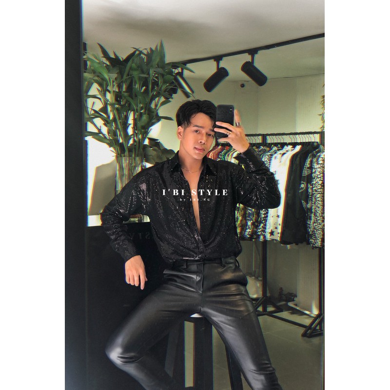 Áo Somi Tay Dài Đen Bling Bling