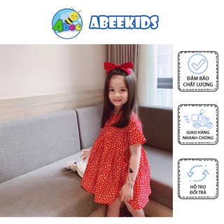 Váy Bé Gái Công Chúa Mùa Hè, Đầm Trẻ Em Tiểu Thư Từ 1 Đến 5 Tuổi Chất Đũi Mát - 8 đến 24kg Abee Store VTE01