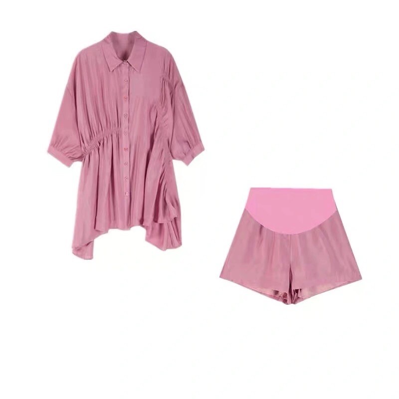 Đồ bộ bầu lửng chất đẹp mát mặc hè hàng quảng châu cao cấp ✅sẵn hàng đen và hồng size M-L-XL✅