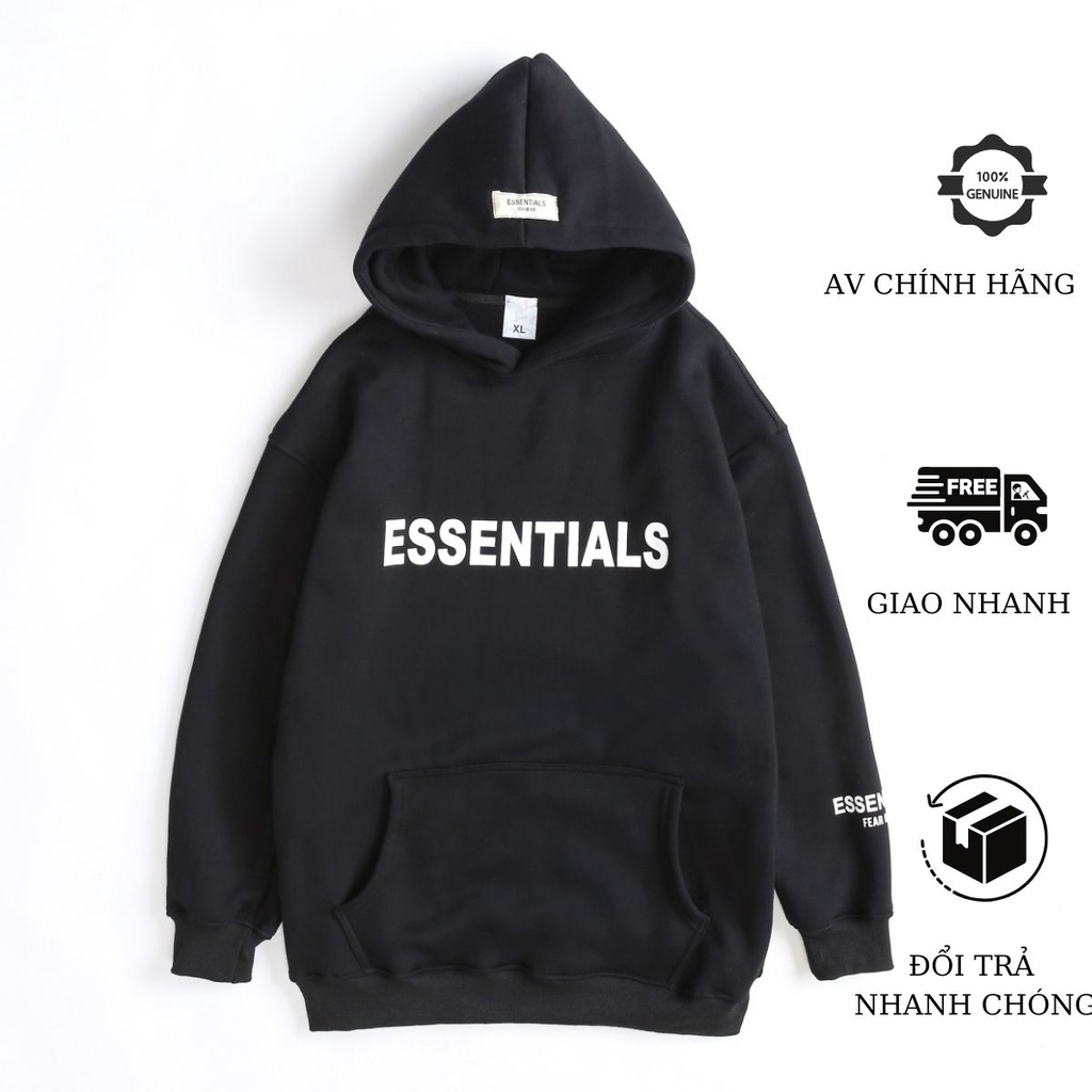 Áo hoodie ESSENTIAL chất nỉ bông AV.ThoiTrangNam oversize form rộng nam nữ