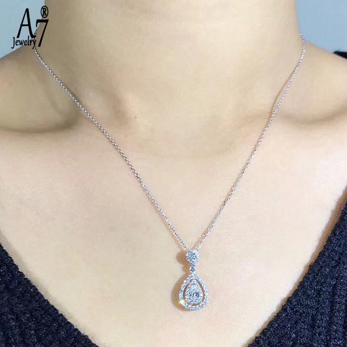 Vòng cổ mạ vàng 18K đính đá hình giọt nước