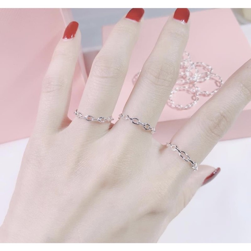 Nhẫn Nữ Bạc Ta Dáng Xích - Trang Sức Vàng Bạc Hoà Thảo HTJ