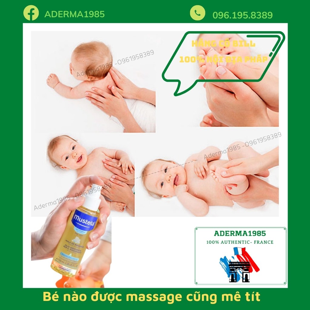 Dầu massage Mustela giúp bé thư giãn thoải mái, ăn ngon, ngủ kĩ