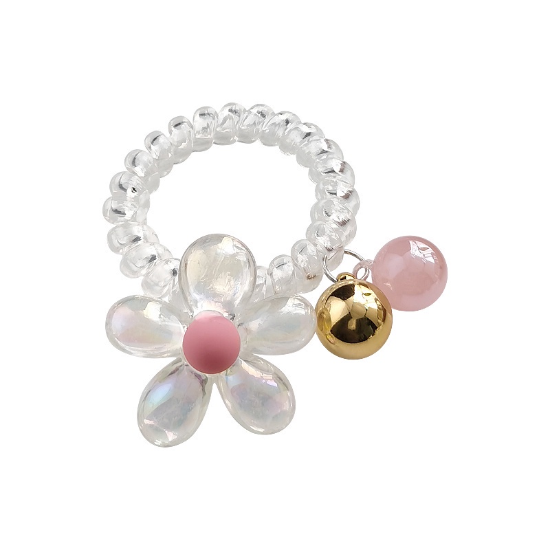 Dây Cột Tóc Đính Hạt Nhiều Màu Hình Hoa Cúc Nhỏ Xinh Xắn Phong Cách Hàn Quốc Cho Bé Gái