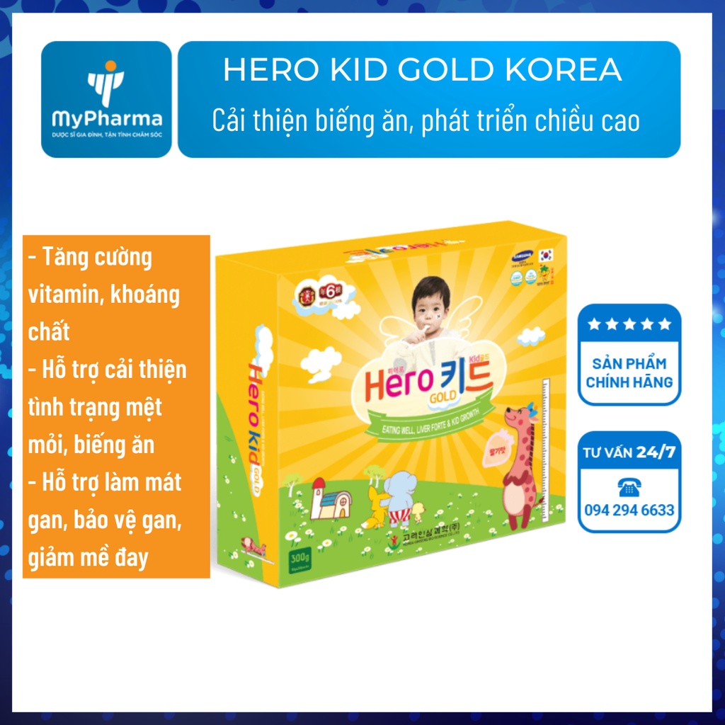 Hero Kid Gold Korea – Cải thiện biếng ăn, hỗ trợ phát triển chiều cao cho trẻ