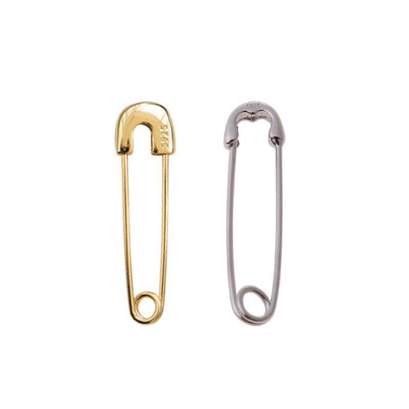 Bông tai hình kim băng bằng bạc Sterling thời trang cho nam và nữ