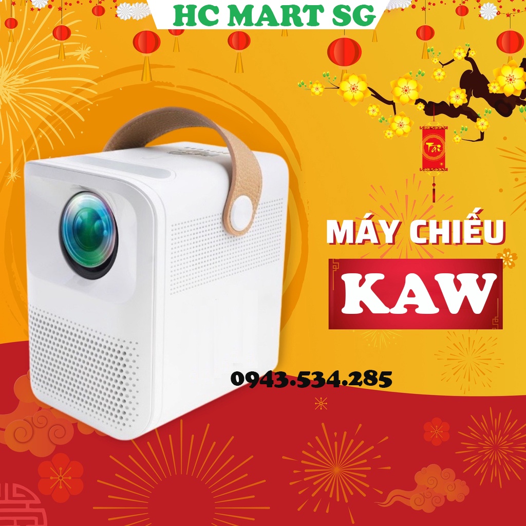Máy chiếu tại nhà, Máy Chiếu Mini KAW - Full HD 1080P - Android - Bảo Hành 12 Tháng Chính Hãng